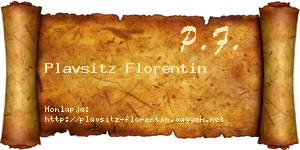 Plavsitz Florentin névjegykártya
